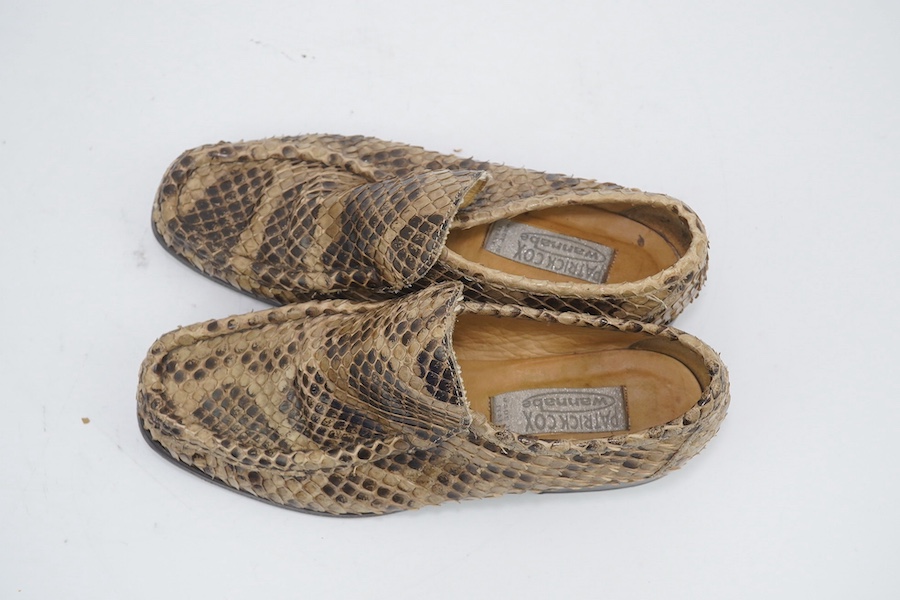 A pair of lady's Patrick Cox python loafers, EU 38